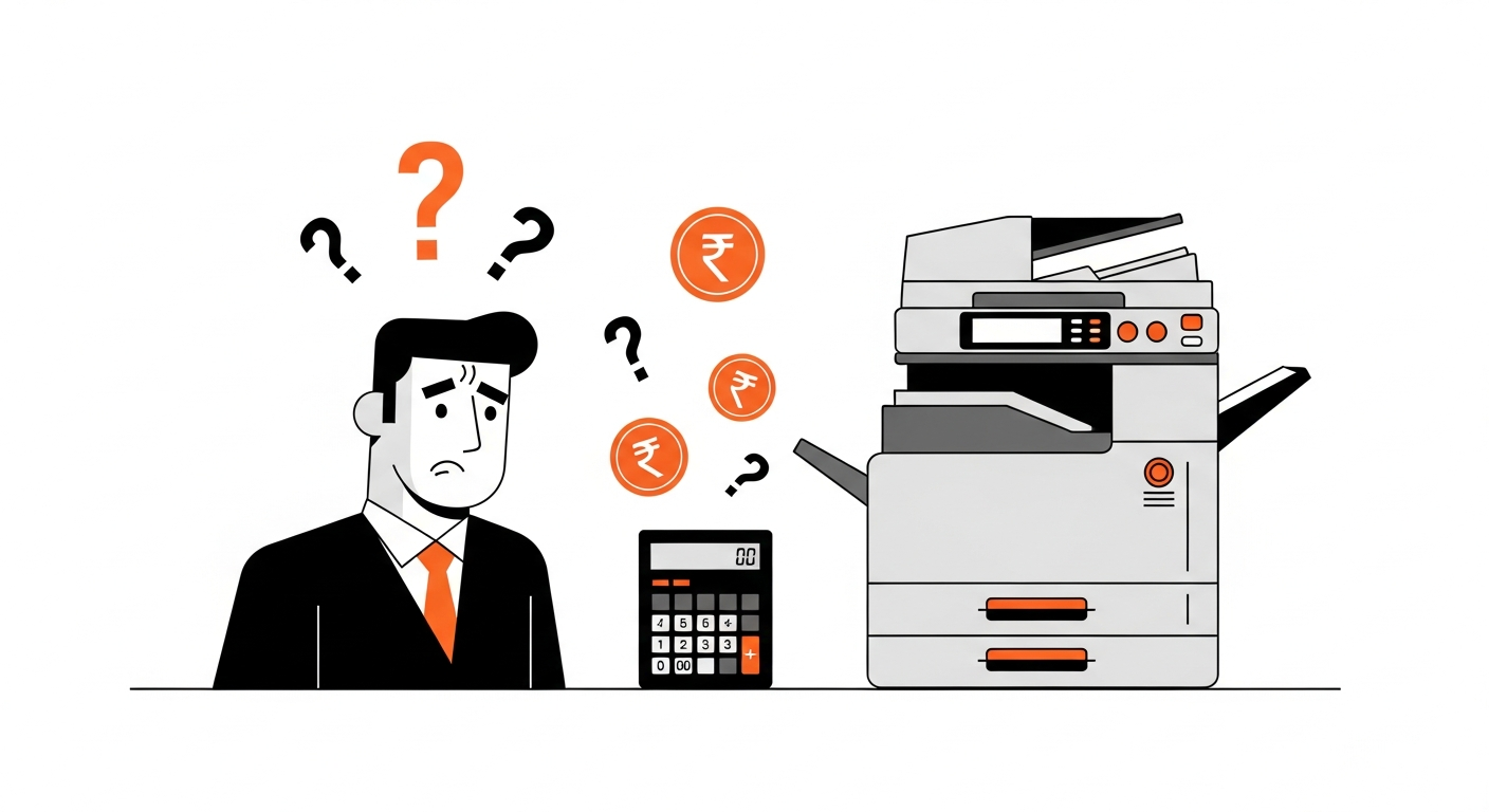 Print shop owner calculating real costs