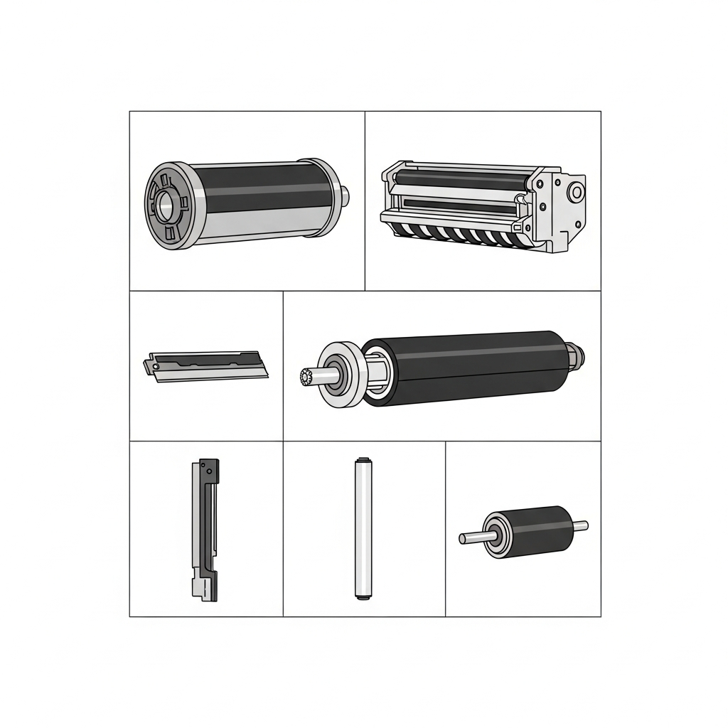 Printer spare parts - drum, fuser, blade
