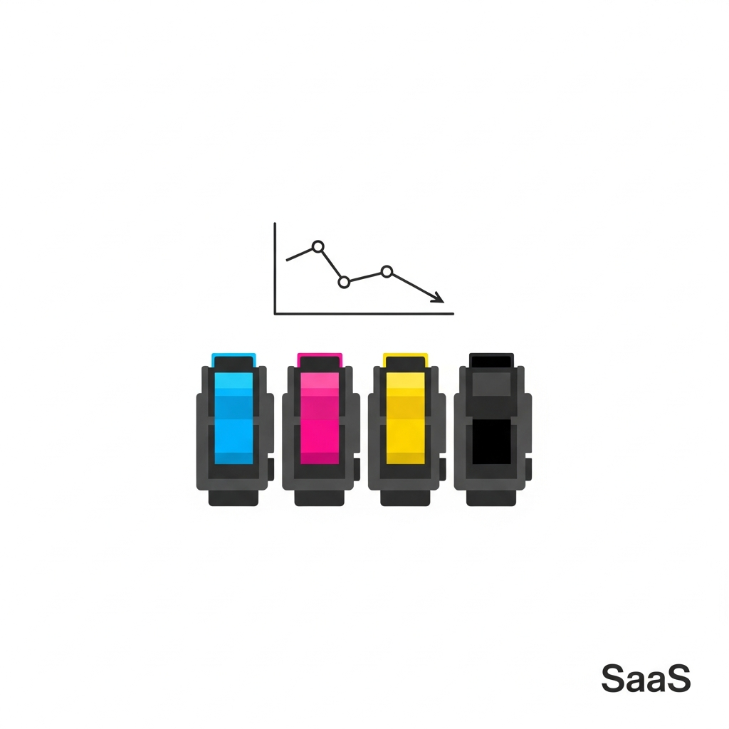 CMYK toner cartridges with cost chart